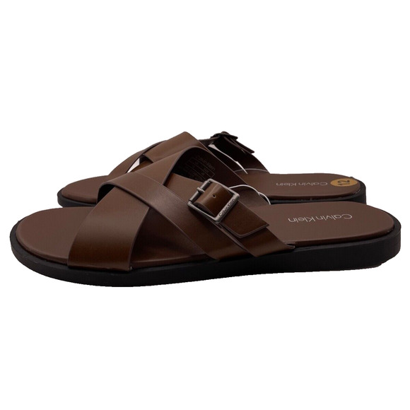 Men's Calvin Klein Brown Sandals/Slides Size 12 - Picture 1 of 8